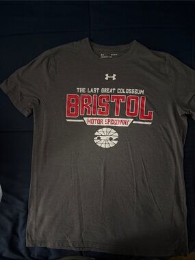 Under Armour Gray Tee with Red Bristol Graphic